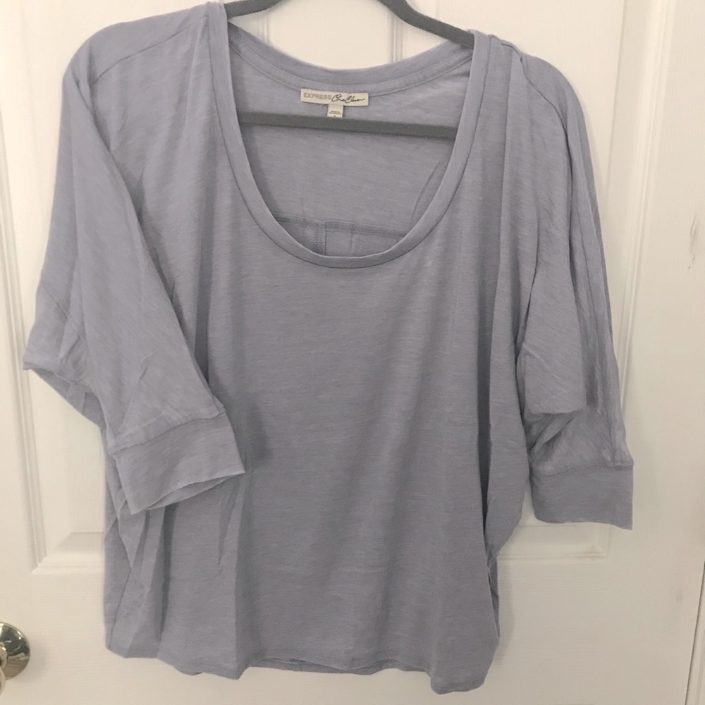 NEW Express Slouchy Purple/Grey Dolman Tee | S